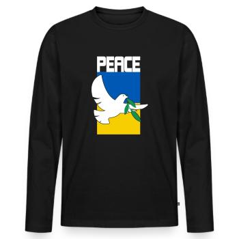 Ukraine Flagge Frieden Geschenkidee - Männer Premium Bio Langarmshirt - Schwarz - Vorne - Nico (187cm)