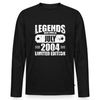 18ème anniversaire Juillet millésime 2004 idée cadeau - T-shirt manches longues Premium bio Homme - noir - Devant - Nico (187cm)