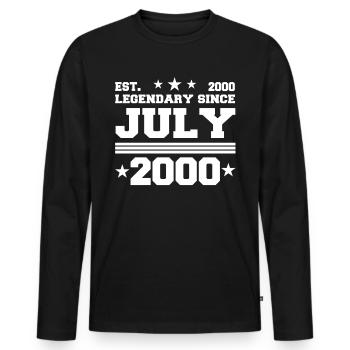 22. Geburtstag Juli Jahrgang 2000 Geschenkidee - Männer Premium Bio Langarmshirt - Schwarz - Vorne - Nico (187cm)