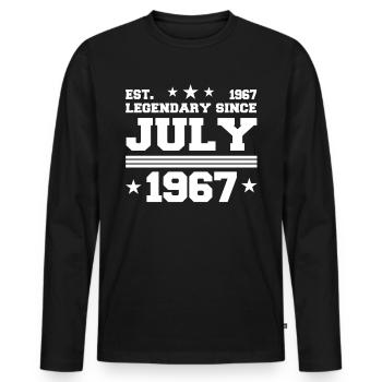 55e anniversaire Juillet né 1967 Idée cadeau - T-shirt manches longues Premium bio Homme - noir - Devant - Nico (187cm)