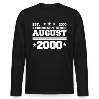 22nd birthday August vintage 2000 gift idea - Men's Premium Organic Long Sleeve Shirt - black - Front - Nico (187cm)