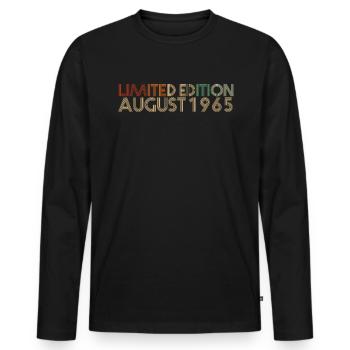 57e anniversaire Naissance en août 1965 Idée cadeau - T-shirt manches longues Premium bio Homme - noir - Devant - Nico (187cm)