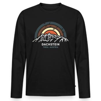 Dachstein Tirol Schladming Ramsau Filzmoos Wandern - Männer Premium Bio Langarmshirt - Schwarz - Vorne - Nico (187cm)