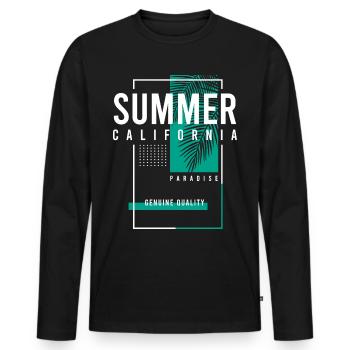 Summer California Paradise - Männer Premium Bio Langarmshirt - Schwarz - Vorne - Nico (187cm)