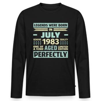 40th Birthday July Vintage 2005 Vintage - Men's Premium Organic Long Sleeve Shirt - black - Front - Nico (187cm)