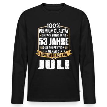 53. Geburtstag Juli Jahrgang 1970 Vintage - Männer Premium Bio Langarmshirt - Schwarz - Vorne - Nico (187cm)