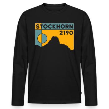 Stockhorn Wandern Berner Oberland Thun Wanderung - Männer Premium Bio Langarmshirt - Schwarz - Vorne - Nico (187cm)