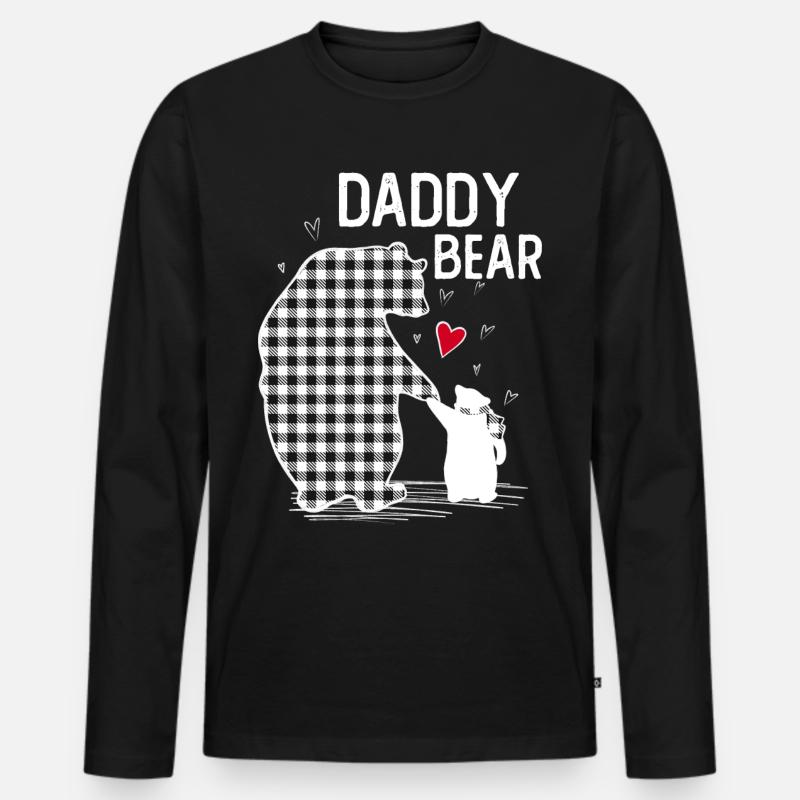 Daddy Bear - Männer Premium Bio Langarmshirt - Schwarz