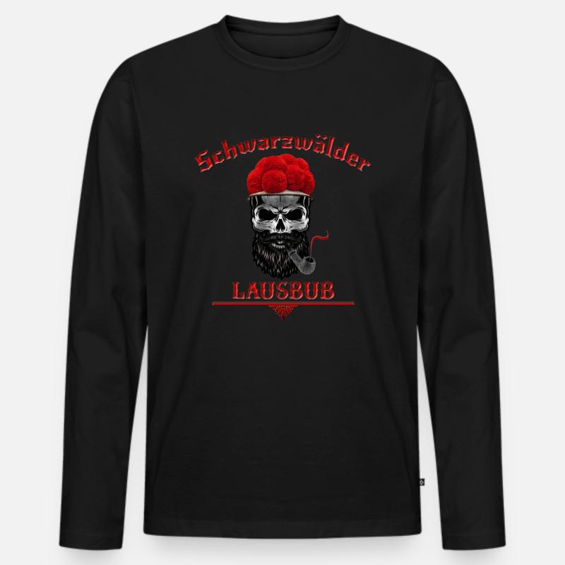 Schwarzwälder Lausbub - Männer Premium Bio Langarmshirt - Schwarz