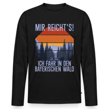Bayerischer Wald Souvenir - Männer Premium Bio Langarmshirt - Schwarz - Vorne - Nico (187cm)