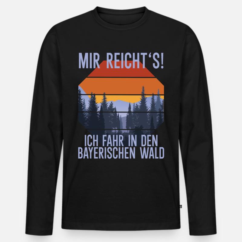 Bayerischer Wald Souvenir - Männer Premium Bio Langarmshirt - Schwarz