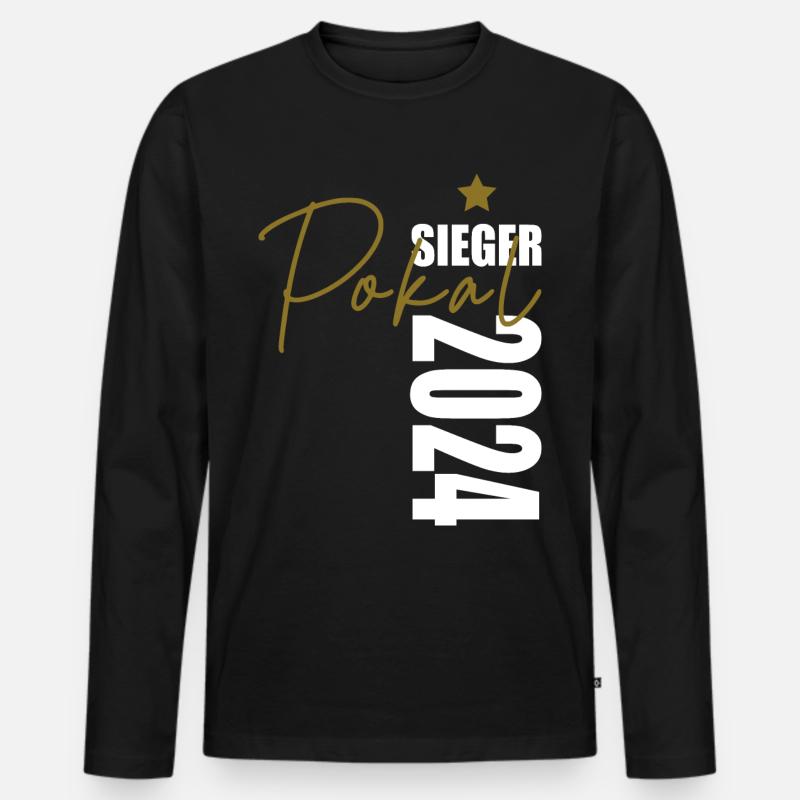 Pokalsieger 2024 - Männer Premium Bio Langarmshirt - Schwarz