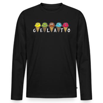 Glacier crème glacée - T-shirt manches longues Premium bio Homme - noir - Devant - Nico (187cm)