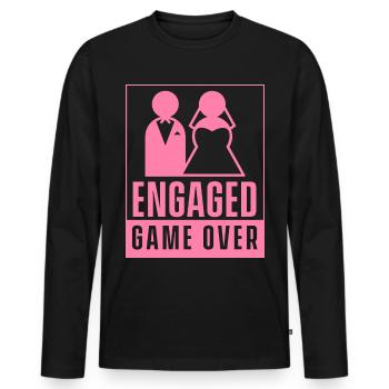 Fiancés - Game Over Fiancés Fiancés - T-shirt manches longues Premium bio Homme - noir - Devant - Nico (187cm)