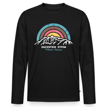 Hoher Dachstein Filzmoos Ramsau Skigebiet Wandern - Männer Premium Bio Langarmshirt - Schwarz - Vorne - Nico (187cm)