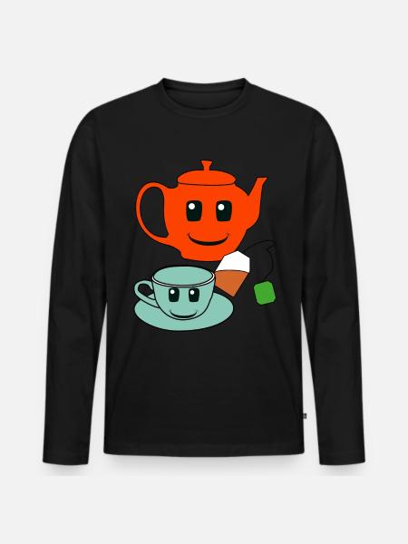 Gastronomy Host Tea Teapot Drinks - Men's Premium Organic Long Sleeve Shirt - black