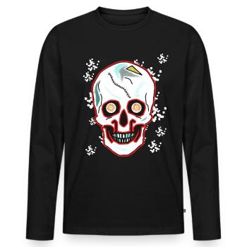 Death Skull Horror Fantasy Halloween Skull - Men's Premium Organic Long Sleeve Shirt - black - Front - Nico (187cm)