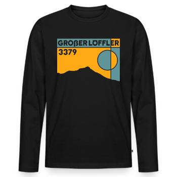 Großer Löffler Ski Tour Mountain Tour Souvenir Tyrol - Men's Premium Organic Long Sleeve Shirt - black - Front - Nico (187cm)