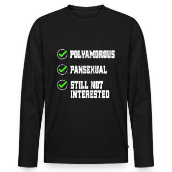 Polyamorous Pansexual Checkliste LGBTQ Polyamorie - Männer Premium Bio Langarmshirt - Schwarz - Vorne - Nico (187cm)