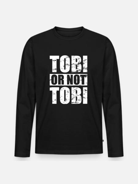 Tobi eller ej Tobi - design - Premium økologisk langærmet T-shirt til mænd - sort
