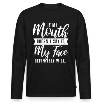Witziges Zitat - Männer Premium Bio Langarmshirt - Schwarz - Vorne - Nico (187cm)