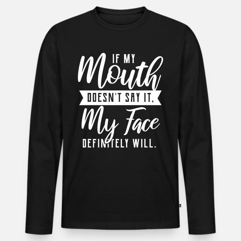 Witziges Zitat - Männer Premium Bio Langarmshirt - Schwarz