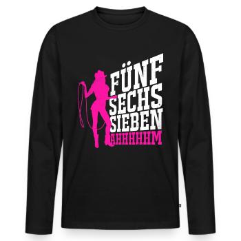 Cowboy - Männer Premium Bio Langarmshirt - Schwarz - Vorne - Nico (187cm)