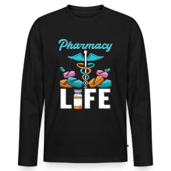 Pharmacist Pharmacy Life Pharmacy Pharmacy Student - Men's Premium Organic Long Sleeve Shirt - black - Front - Nico (187cm)