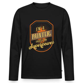 Peintre Peintre - T-shirt manches longues Premium bio Homme - noir - Devant - Nico (187cm)