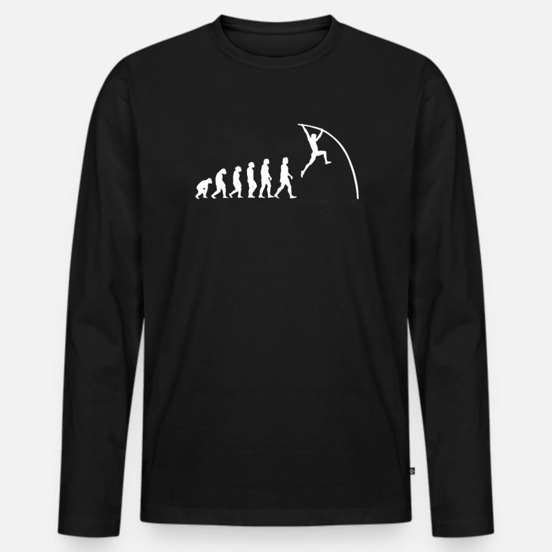 Pole Vaulting Evolution - Men's Premium Organic Long Sleeve Shirt - black