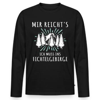 Fichtelgebirge Spruch Fichtelgebirgler - Männer Premium Bio Langarmshirt - Schwarz - Vorne - Nico (187cm)