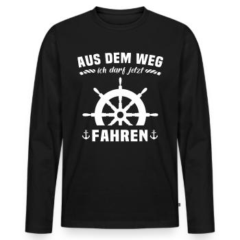 Bootsführerschein Segeln Boot Kapitän - Männer Premium Bio Langarmshirt - Schwarz - Vorne - Nico (187cm)