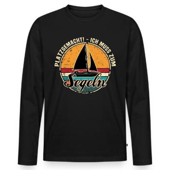 Kapitän Segeln Segelboot Segelschein - Männer Premium Bio Langarmshirt - Schwarz - Vorne - Nico (187cm)