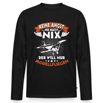 Modellfliegen Modellflug RC Flugzeug - Männer Premium Bio Langarmshirt - Schwarz - Vorne - Nico (187cm)