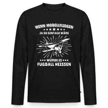Modellfliegen Modellflug RC Flugzeug - Männer Premium Bio Langarmshirt - Schwarz - Vorne - Nico (187cm)