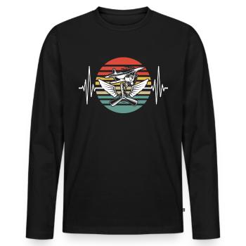Flying RC Airplane Modèle d’avion Modèle d’avion - T-shirt manches longues Premium bio Homme - noir - Devant - Nico (187cm)