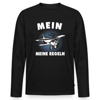 Modellflug Modellflieger Modellfliegen - Männer Premium Bio Langarmshirt - Schwarz - Vorne - Nico (187cm)