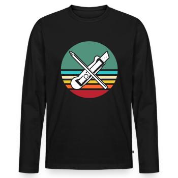 Model Making Tool Model Builder - Men's Premium Organic Long Sleeve Shirt - black - Front - Nico (187cm)
