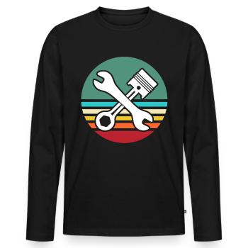 Schrauber Mechaniker Auto Werkzeug - Männer Premium Bio Langarmshirt - Schwarz - Vorne - Nico (187cm)