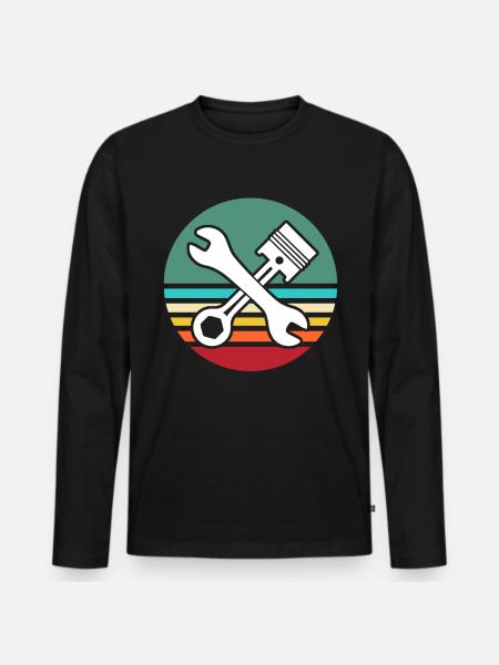 Screwdriver Mechanic Auto Tool - Men's Premium Organic Long Sleeve Shirt - black