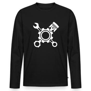 Serrurier de voiture Outil de voiture Mécanicien de voiture - T-shirt manches longues Premium bio Homme - noir - Devant - Nico (187cm)