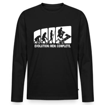 Tilers Evolution Tiler Tiles Laying - Men's Premium Organic Long Sleeve Shirt - black - Front - Nico (187cm)