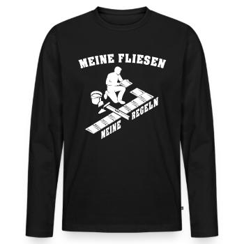 Fliesenleger Fliesen Legen - Männer Premium Bio Langarmshirt - Schwarz - Vorne - Nico (187cm)