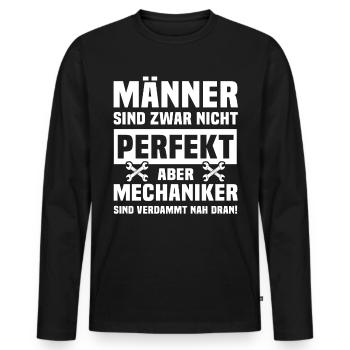 Mechaniker Industriemechaniker Männer Mechaniker - Männer Premium Bio Langarmshirt - Schwarz - Vorne - Nico (187cm)