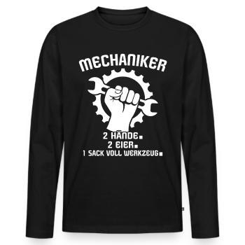 Mechaniker Industriemechaniker KFZ Mechaniker - Männer Premium Bio Langarmshirt - Schwarz - Vorne - Nico (187cm)