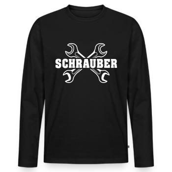 Schrauber Mechaniker Autoschlosser Schrauben - Männer Premium Bio Langarmshirt - Schwarz - Vorne - Nico (187cm)