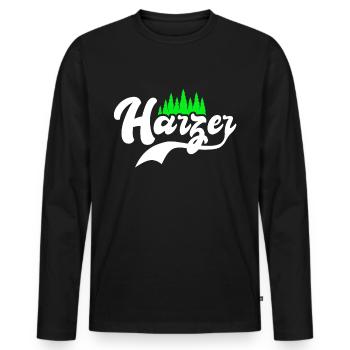 Harz Spruch Harzer Souvenir - Männer Premium Bio Langarmshirt - Schwarz - Vorne - Nico (187cm)