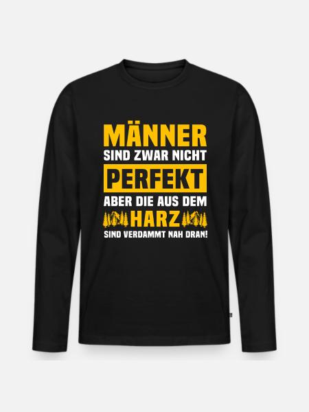 Harz Männer Harzer Mann - Männer Premium Bio Langarmshirt - Schwarz