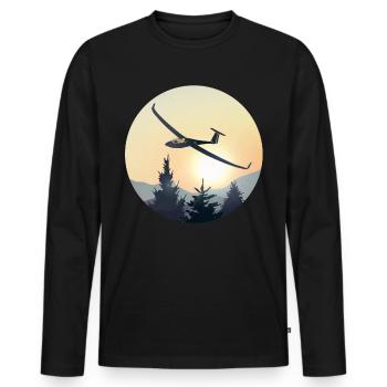 Segelflieger Segelfliegen Segelflugzeug - Männer Premium Bio Langarmshirt - Schwarz - Vorne - Nico (187cm)