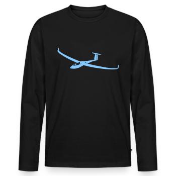 Segelflieger Segelfliegen Segelflugzeug - Männer Premium Bio Langarmshirt - Schwarz - Vorne - Nico (187cm)
